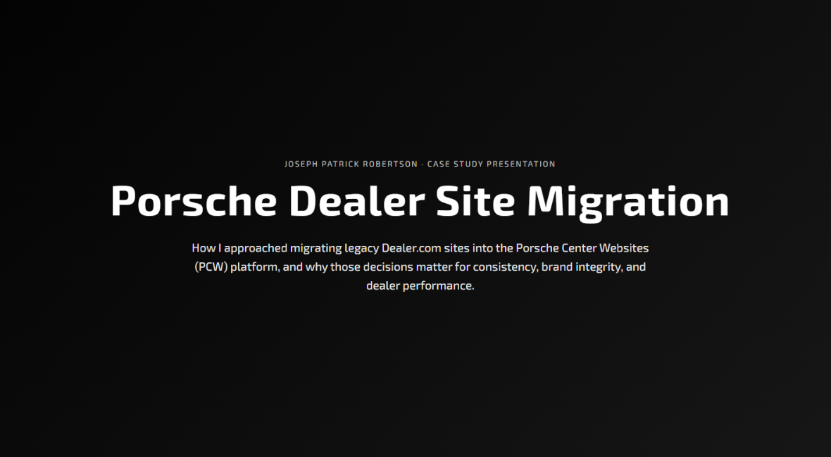 screenshot of migration project presentation